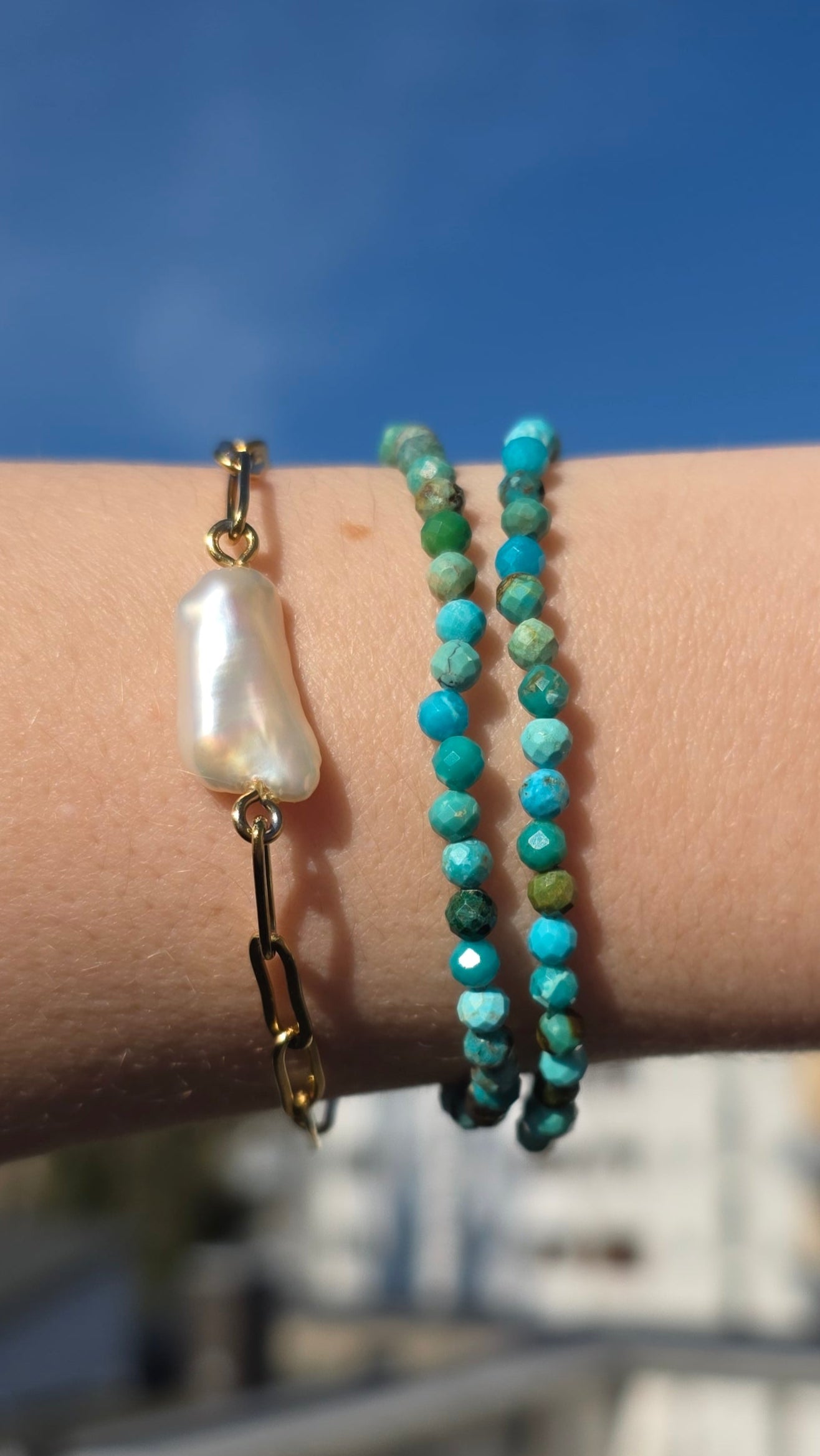 Türkis Armband Facettiert aus Peru