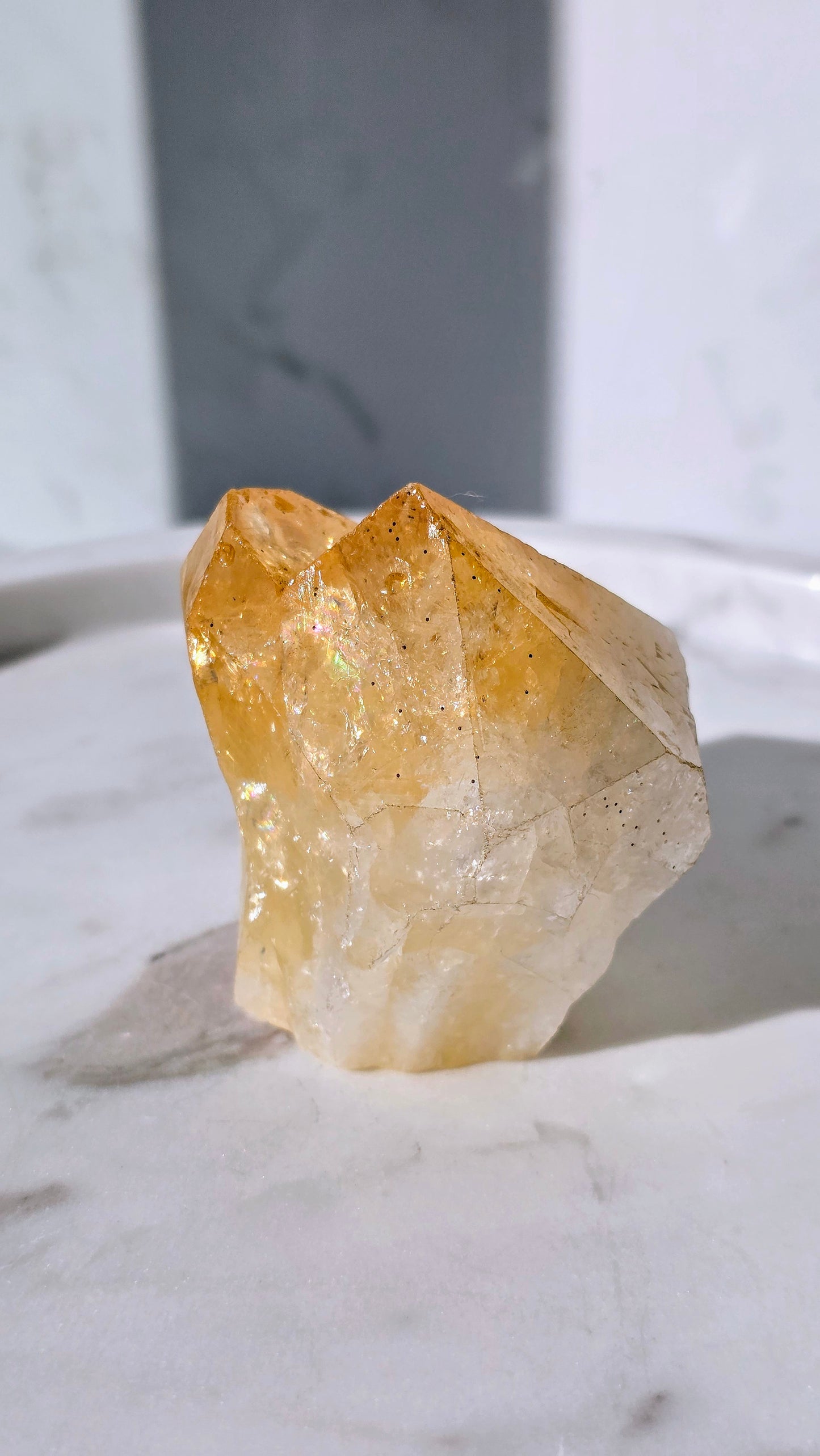 Citrin Naturspitze XL (thermisch behandelter Amethyst)