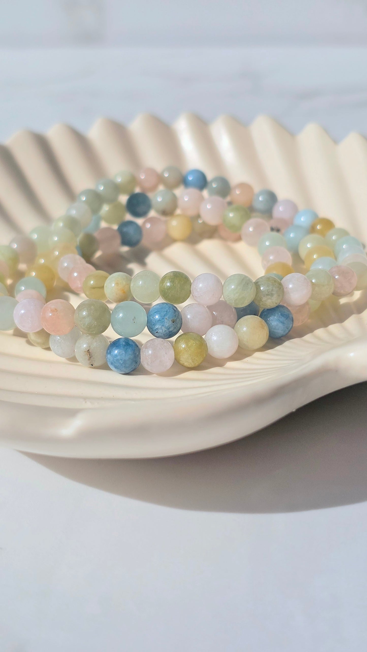 Beryll Kugelarmband in Pastelltönen 6mm