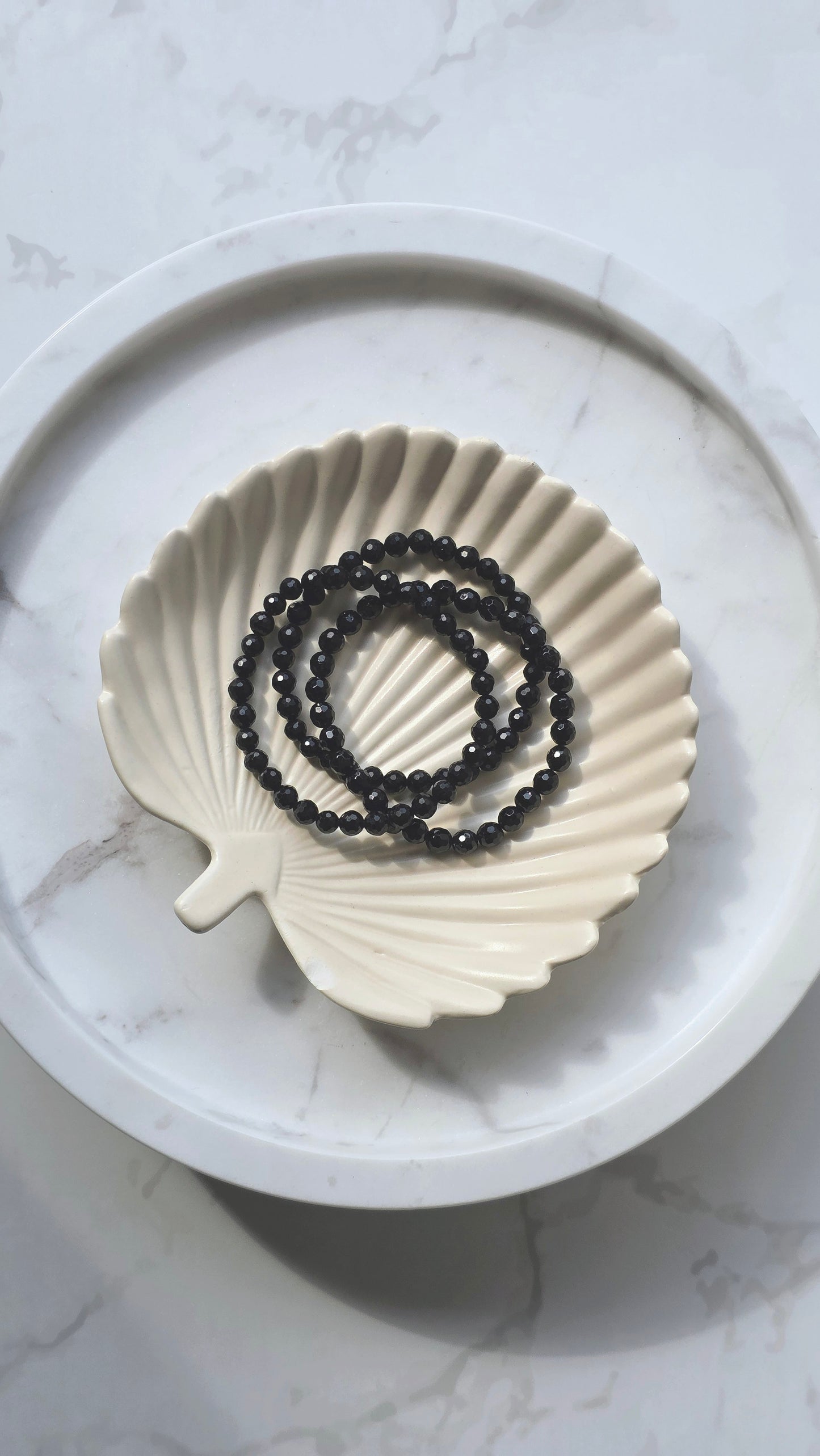 Schwarzer Turmalin (Schörl) Kugelarmband facettiert 6 mm – Schutz & Erdung
