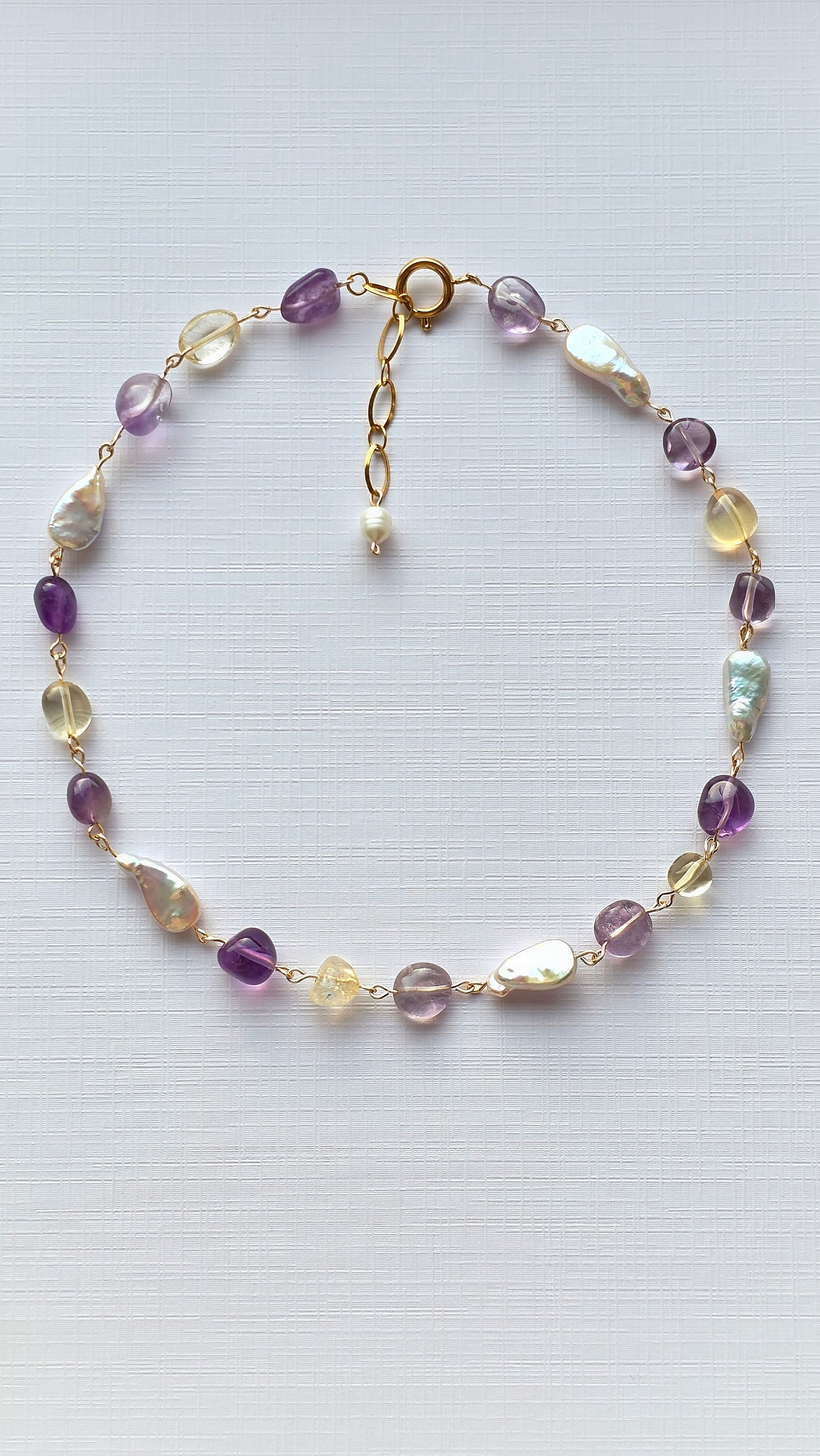GOLDEN AMETHYST 𖦹 Edelsteinkette