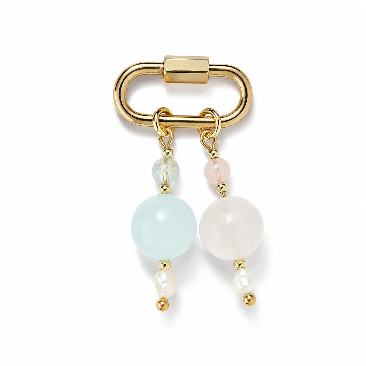 ROSÉ TIDE 𖦹 Rosenquarz & Perle Charm
