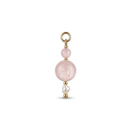 ROSÉ TIDE 𖦹 Rosenquarz & Perle Charm