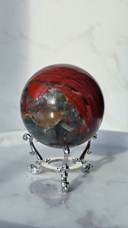 Afrikanischer Blutjaspis Kugel (Heliotrop)