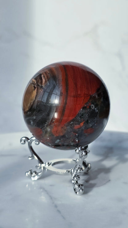 Afrikanischer Blutjaspis Kugel (Heliotrop)