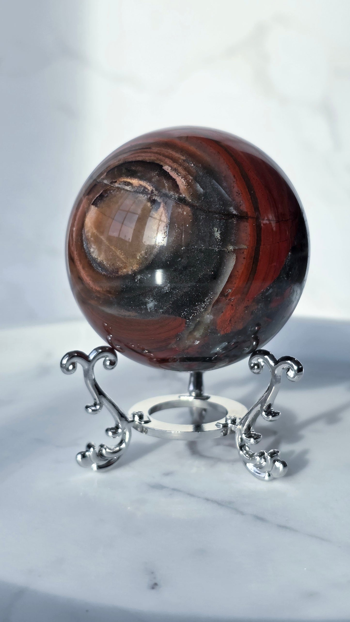 Afrikanischer Blutjaspis Kugel (Heliotrop)