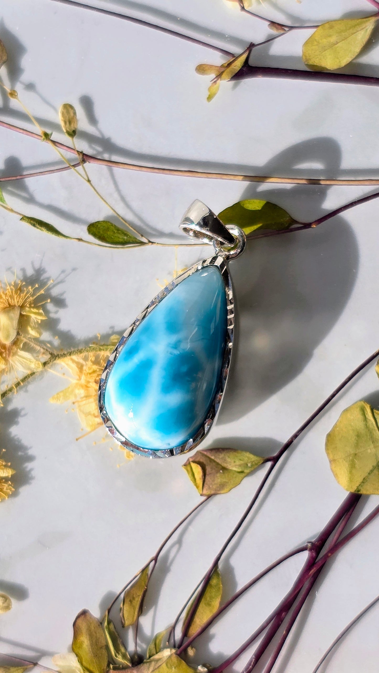 Seltener Larimar Anhänger in 925er [Super High Quality]