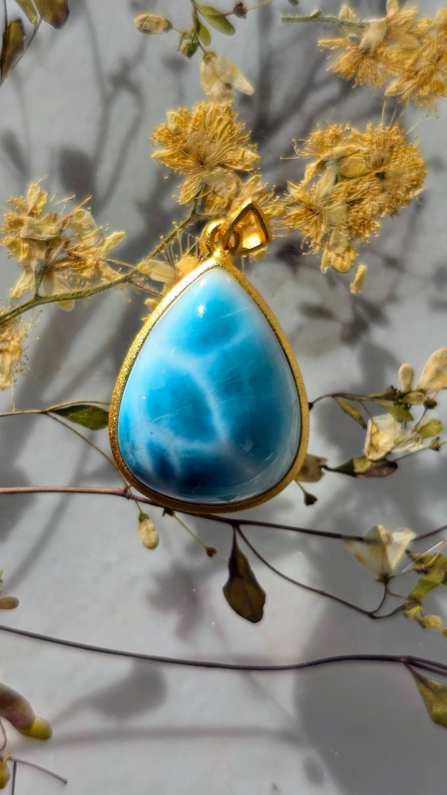 Seltener Larimar Anhänger in 925er [Super High Quality]