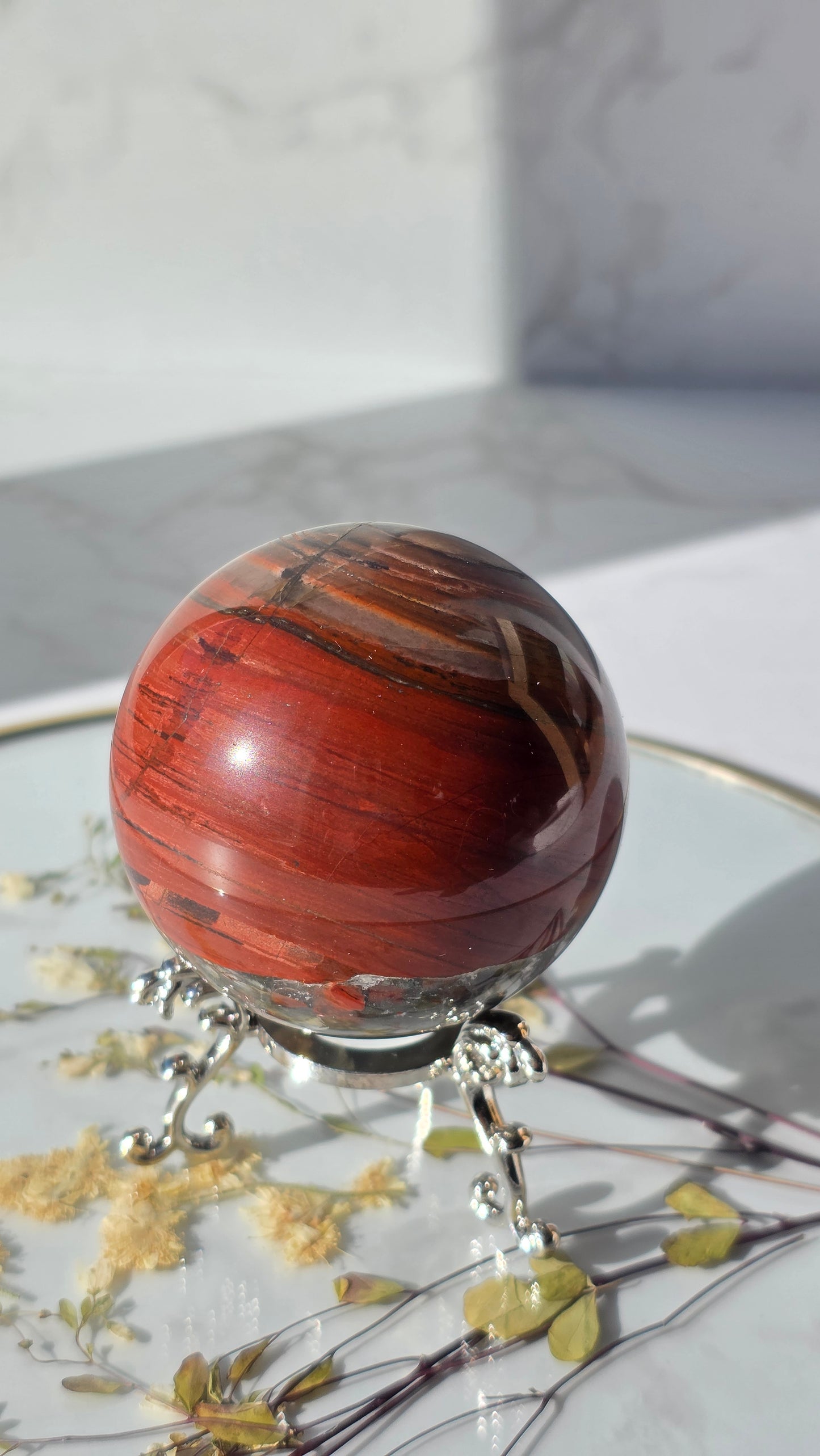 Afrikanischer Blutjaspis Kugel (Heliotrop)