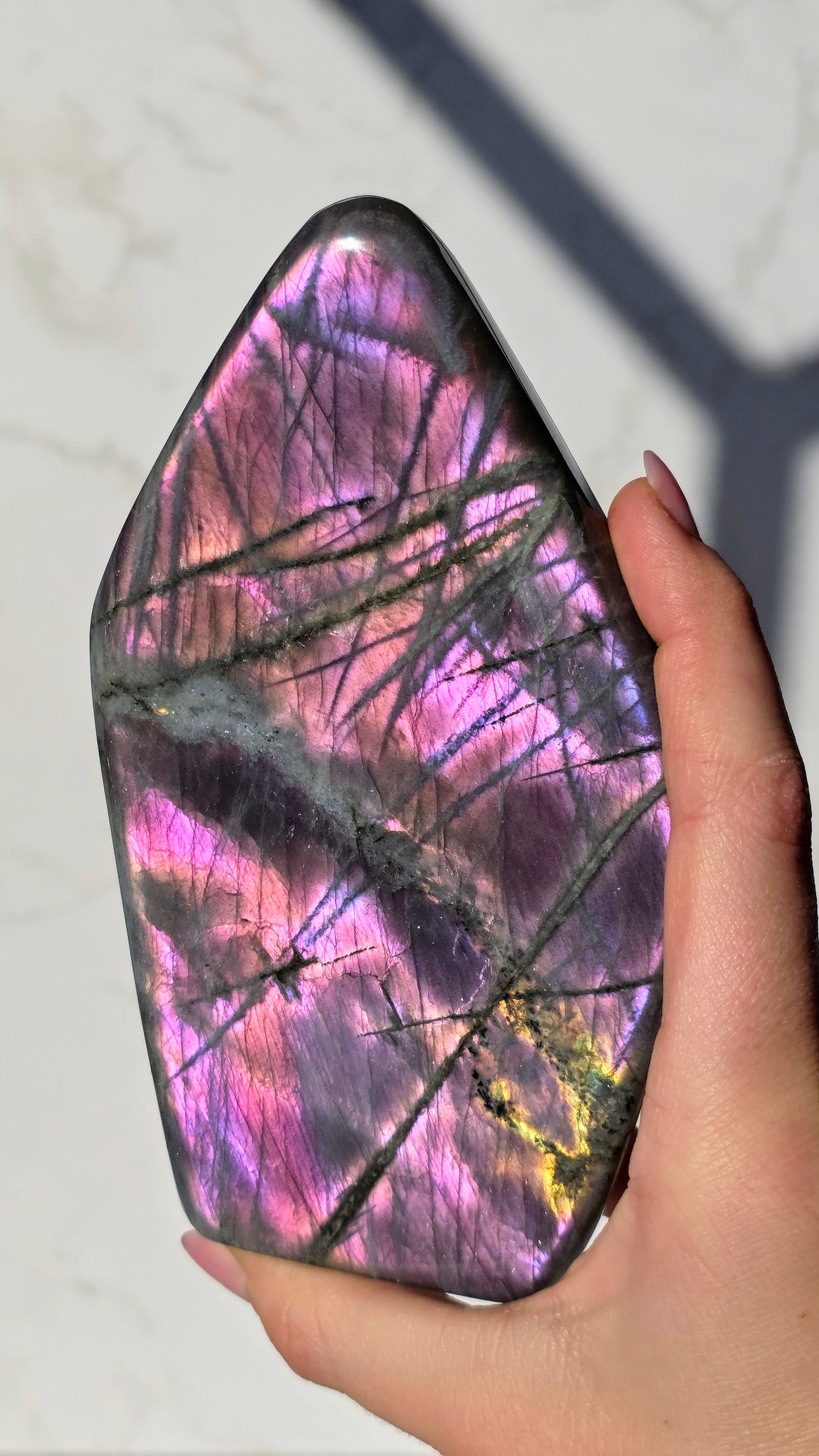 Pinke Labradorit Freiform XL