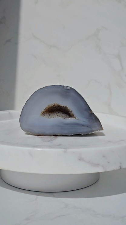 Blaue glitzer Achat Geode