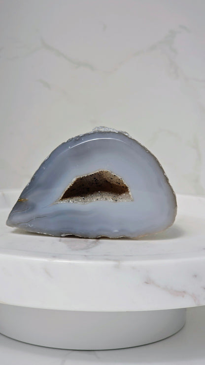 Blaue glitzer Achat Geode