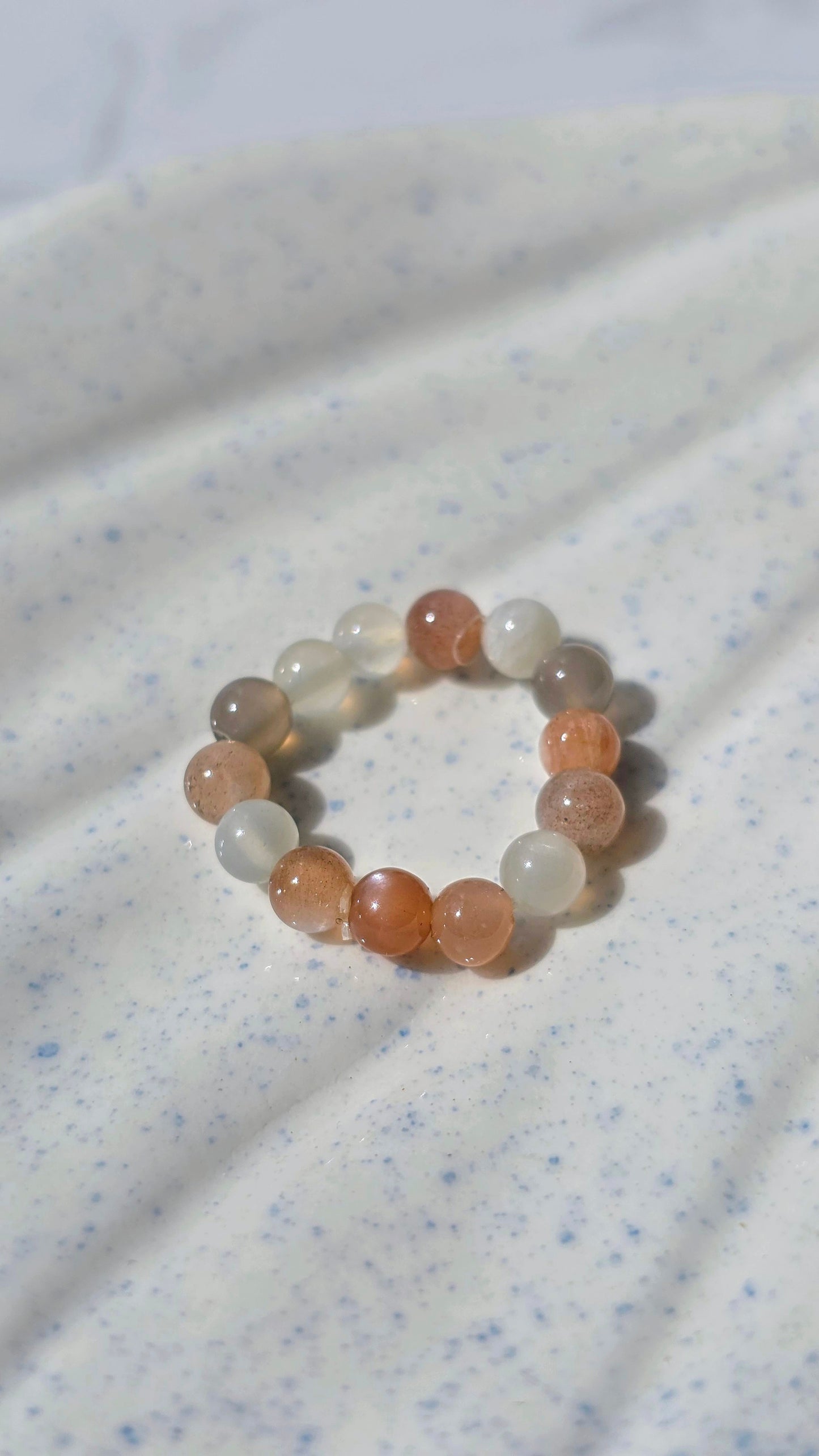 Verschiedene Edelstein-Perlenringe mit Elastikband wählbar (Rutilquarz, Larimar, Mondstein, Labradorit, schwarzer Turmalin, Amethyst, Erdbeerquarz)