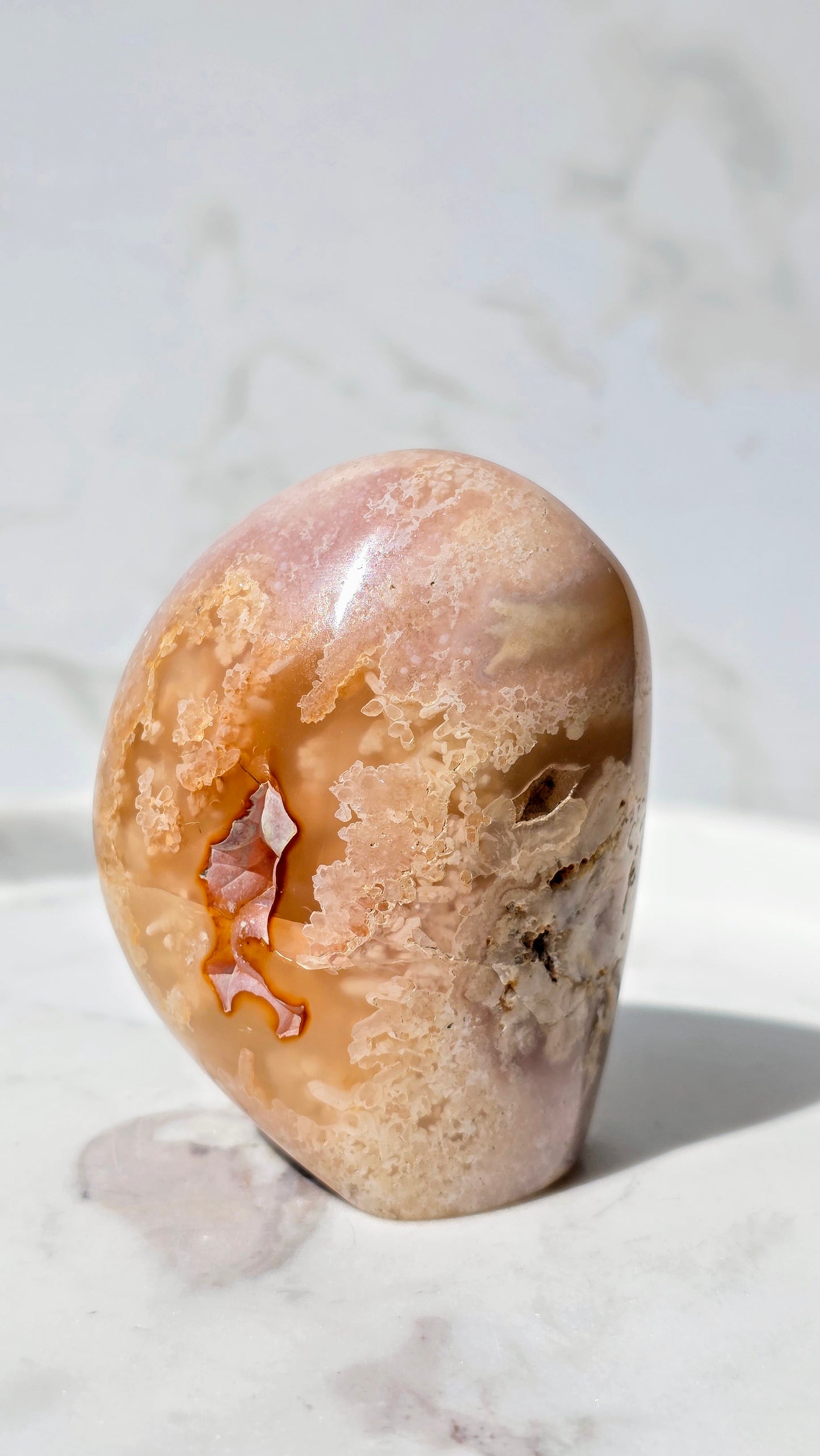 Pink Amethyst Blumenachat Freiform