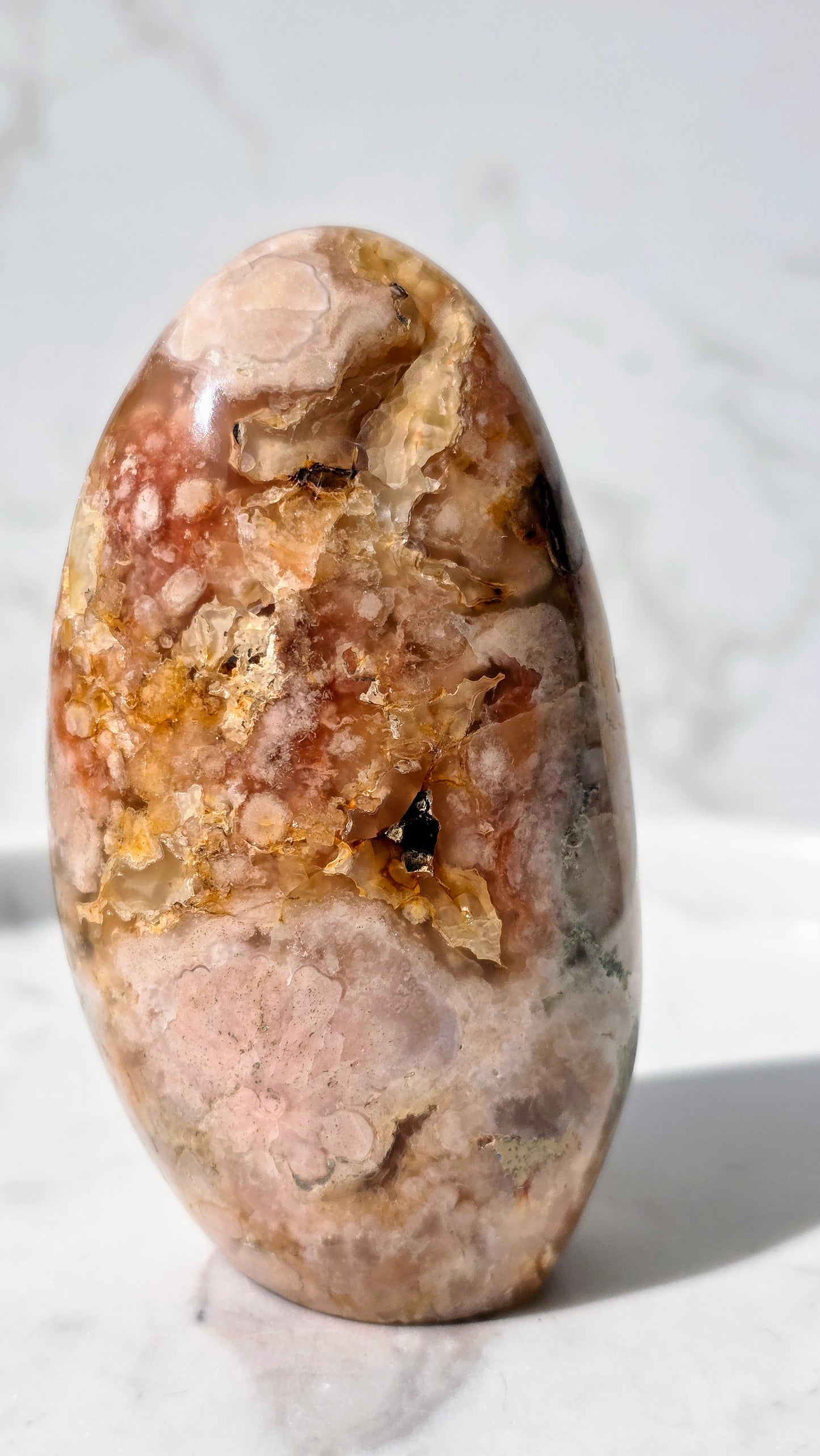 Pink Amethyst Blumenachat Freiform