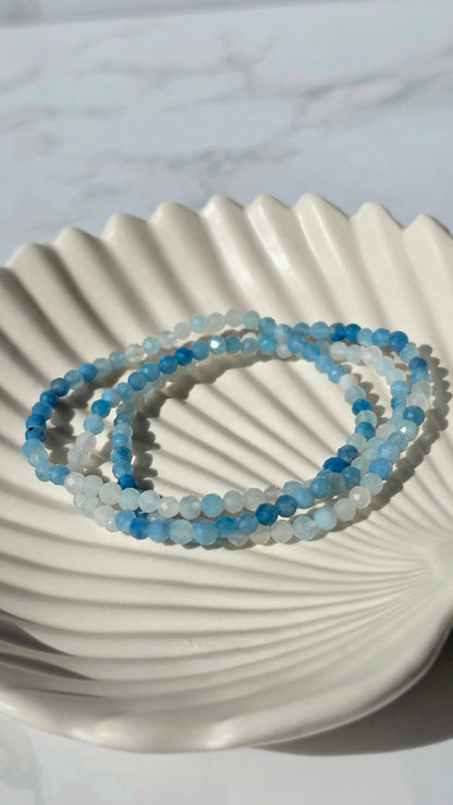 Aquamarin - Armband Facettiert