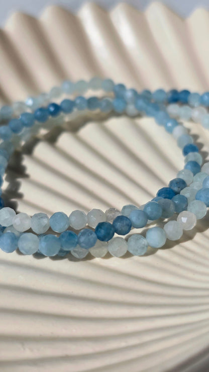 Aquamarin - Armband Facettiert