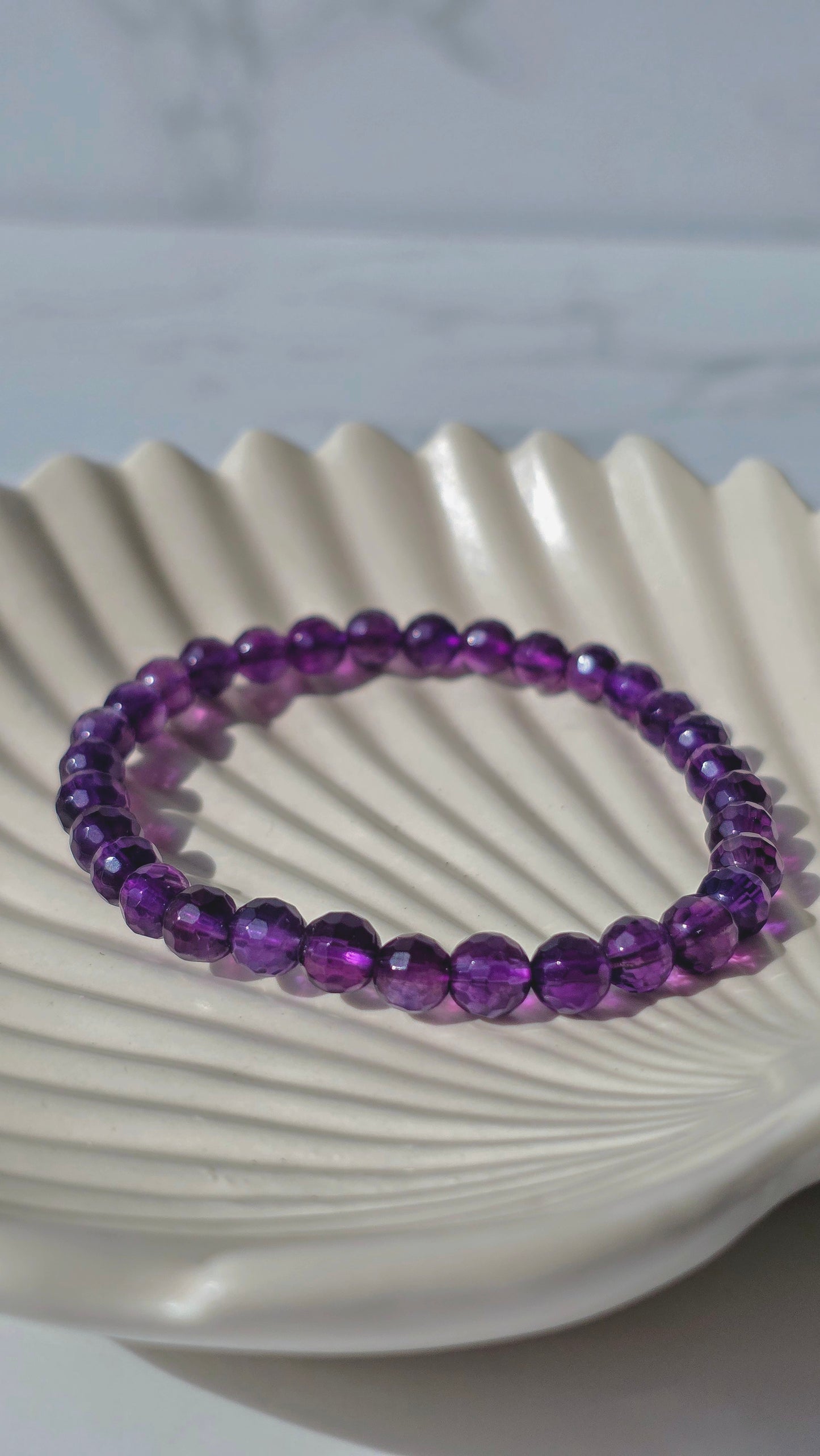 Amethyst Kugelarmband Facettiert 6 mm