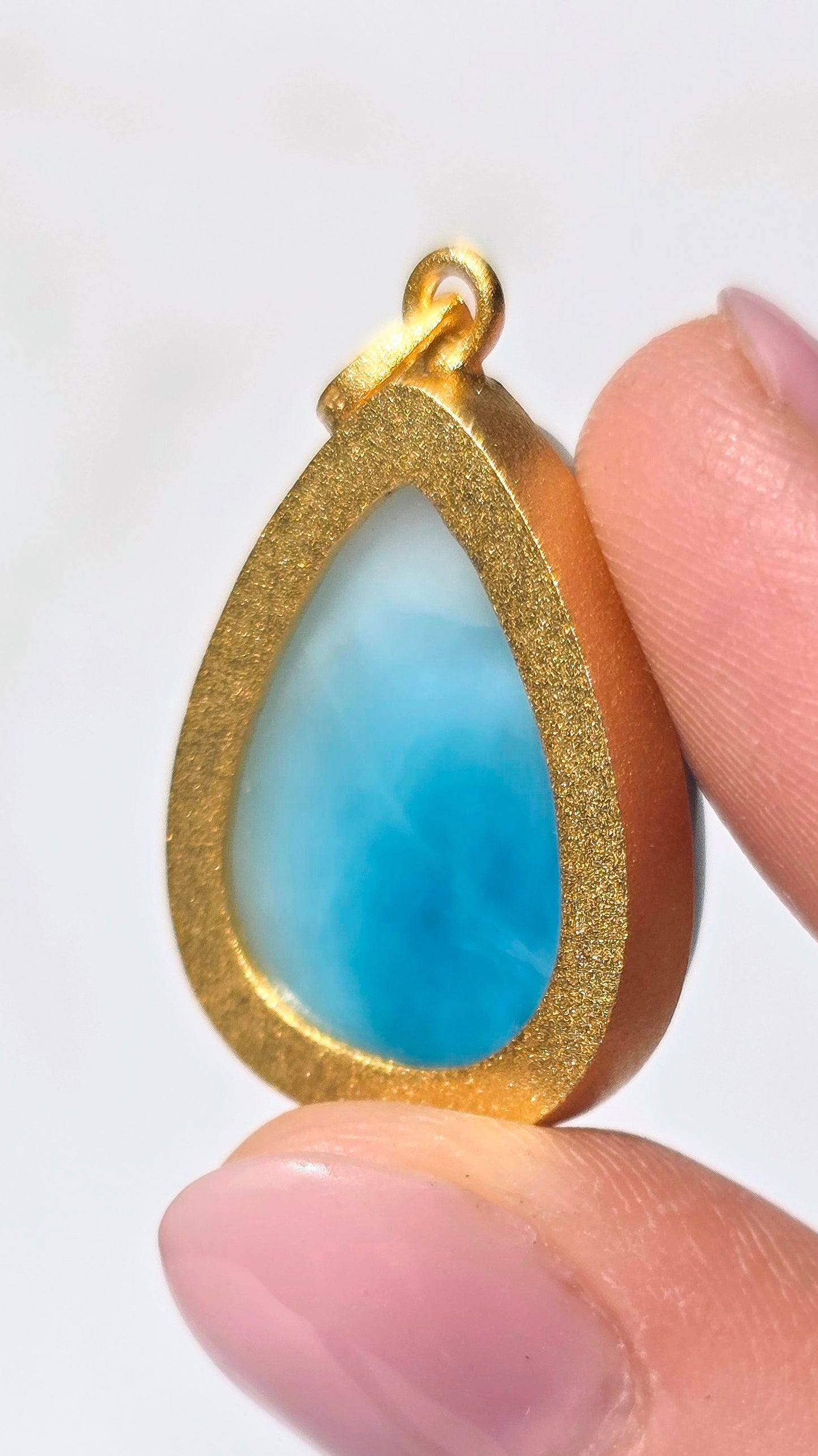 Seltener Larimar Anhänger in 925er [Super High Quality]