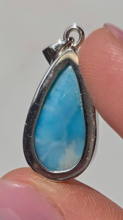 Seltener Larimar Anhänger in 925er [Super High Quality]