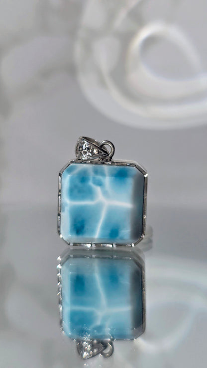 Seltener Larimar Anhänger in 925er [High Quality]