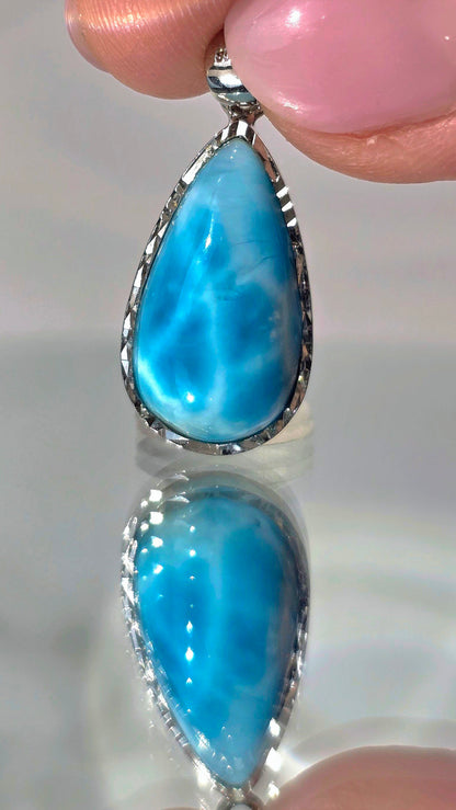 Seltener Larimar Anhänger in 925er [Super High Quality]