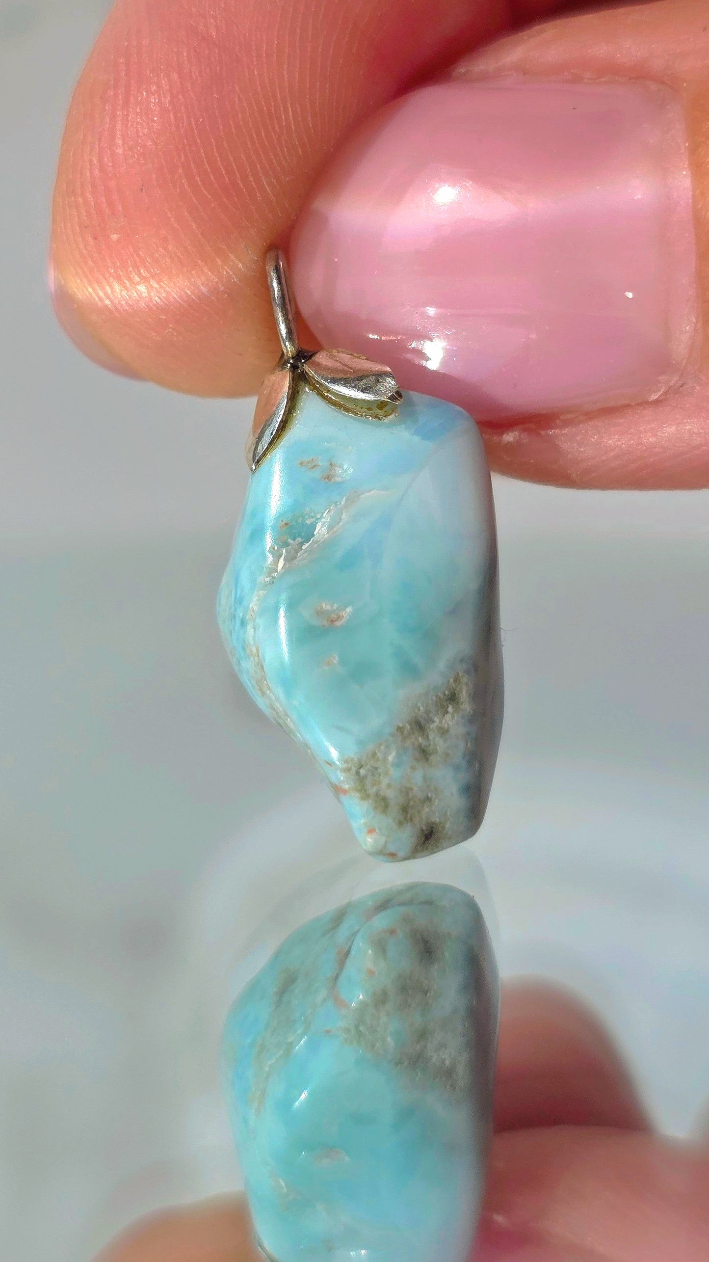 Seltener Larimar Anhänger in 925er