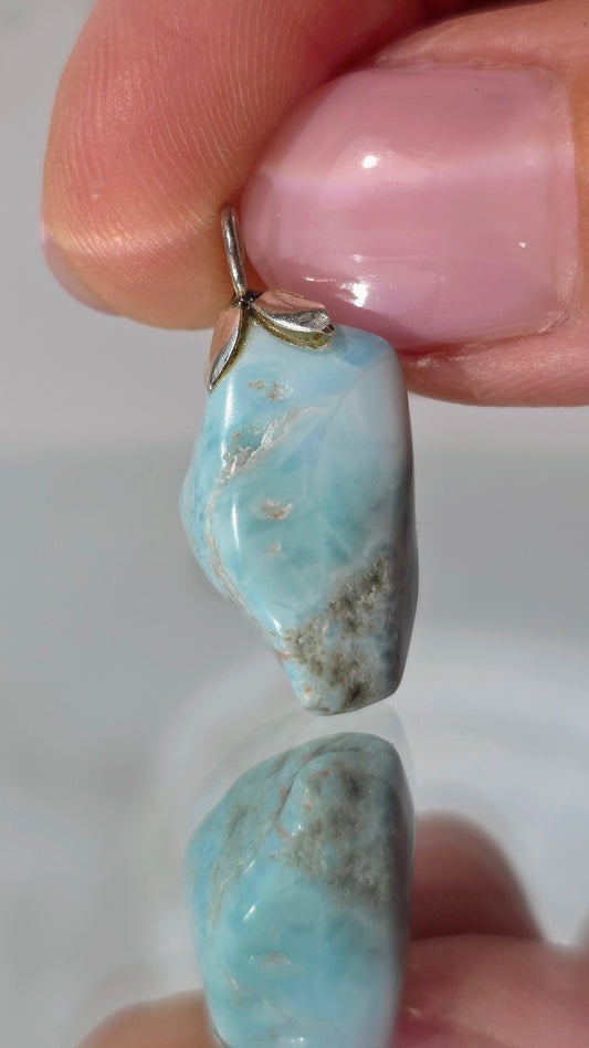Seltener Larimar Anhänger in 925er