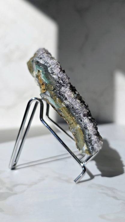 Amethyst mit Calcit Cluster mit Sugar-Effekt aus Brasilien