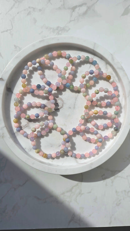 Beryll Kugelarmband in Pastelltönen 8mm
