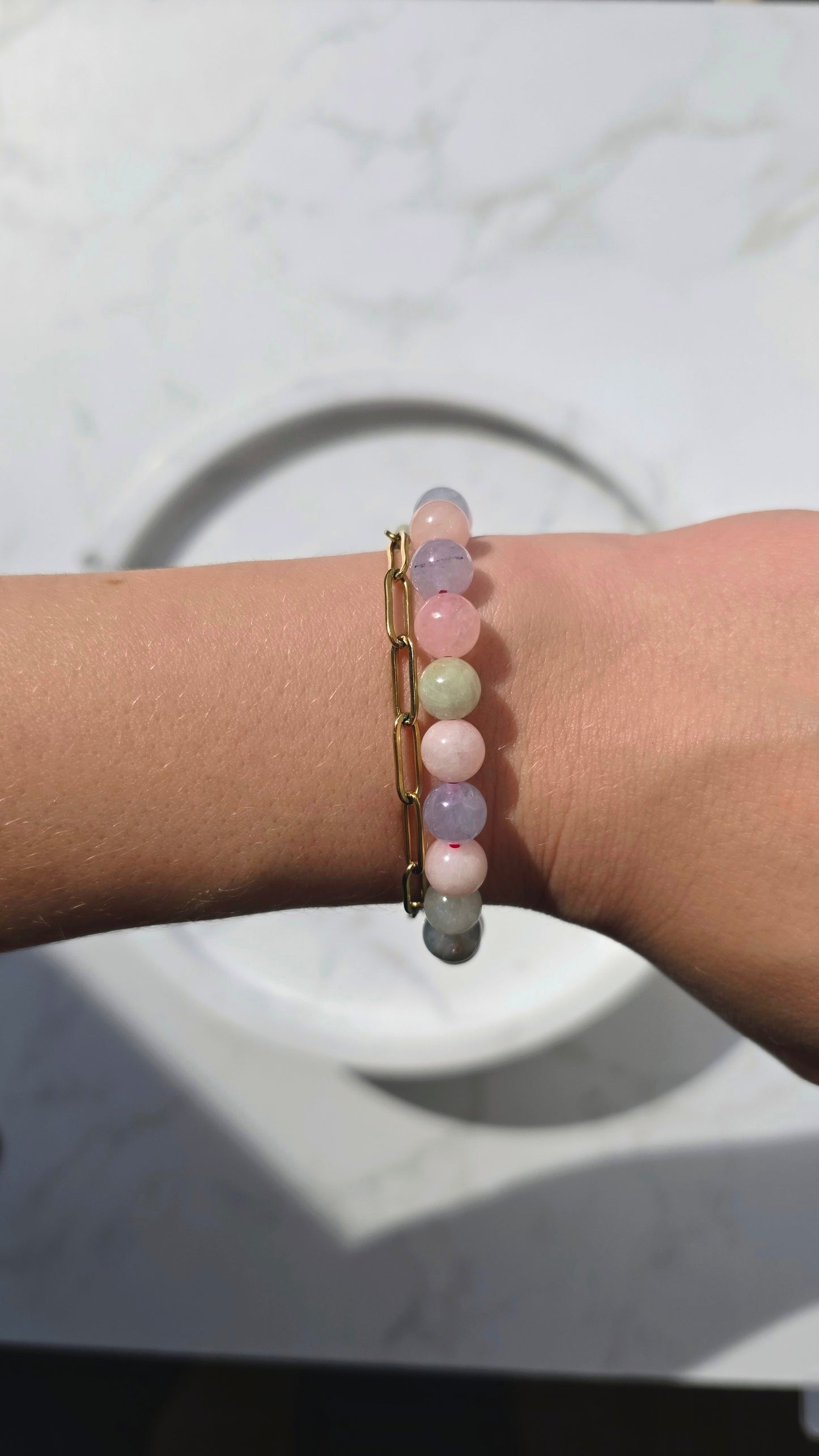 Beryll Kugelarmband in Pastelltönen 8mm