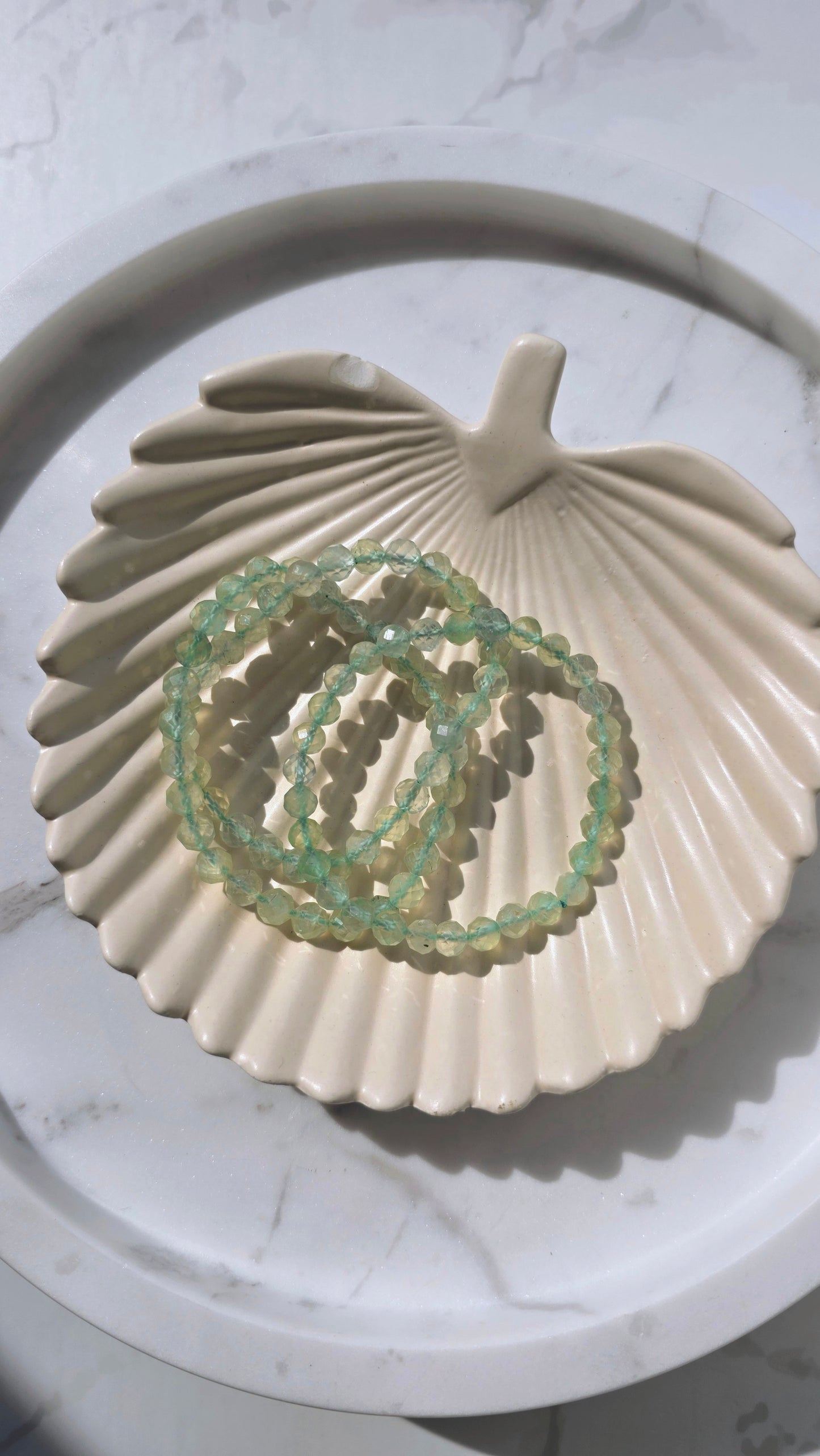 Prehnit facettiertes Kugelarmband in zartgrün