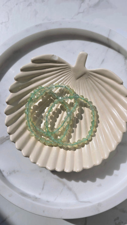 Prehnit facettiertes Kugelarmband in zartgrün