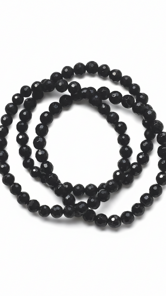 SCHWARZER TURMALIN · FACETTIERT · Schörl · Armband