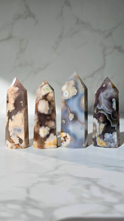 Kirschblütenchalcedon – Seltene Schönheit mit Blütenmagie in Grau & Schwarz