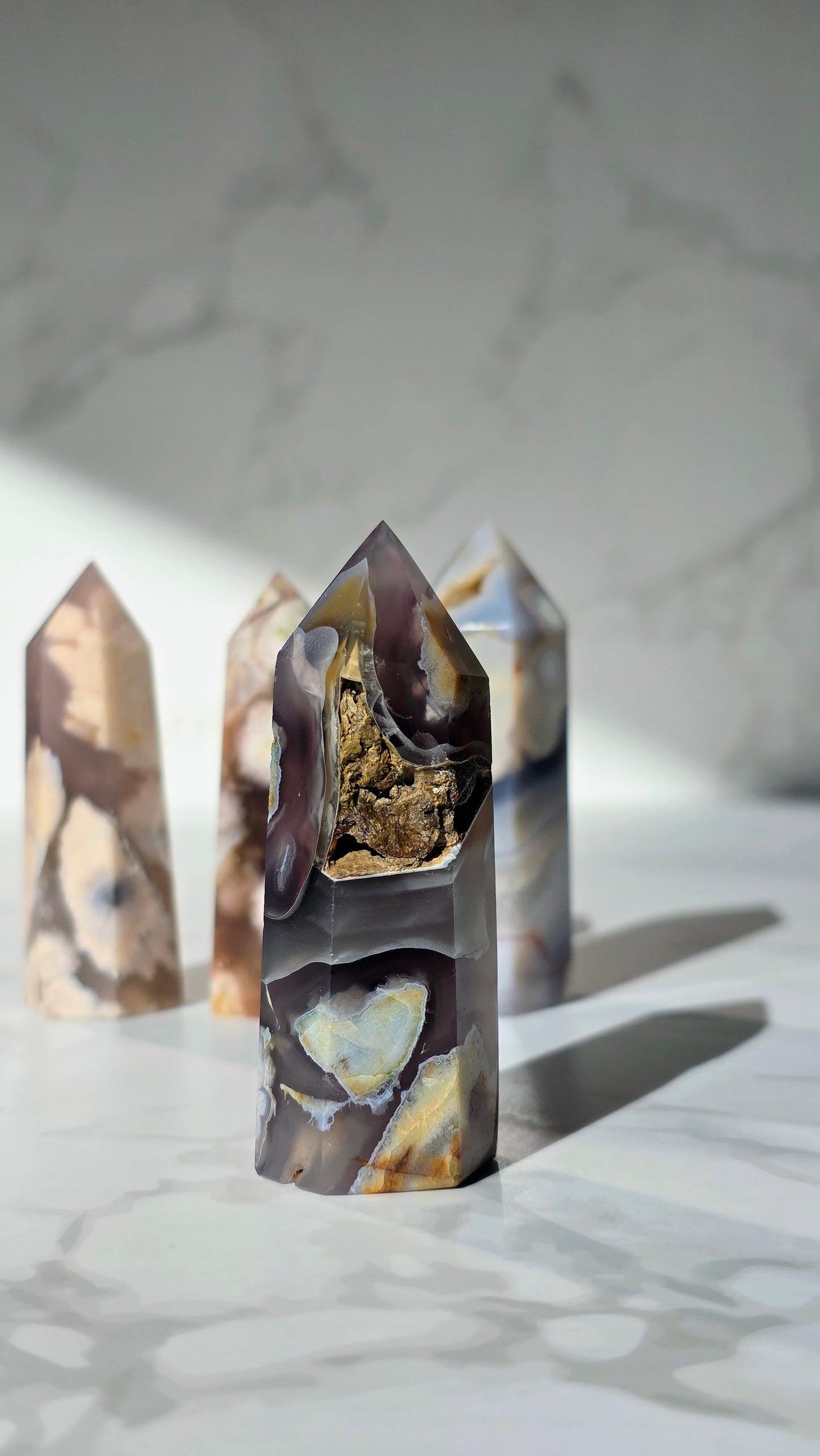 Kirschblütenchalcedon – Seltene Schönheit mit Blütenmagie in Schwarz & Grau