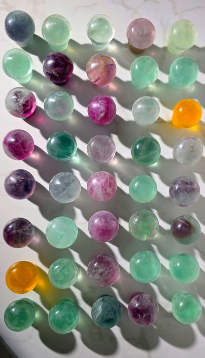 Fluorit Pilze (verschiedene Farben)