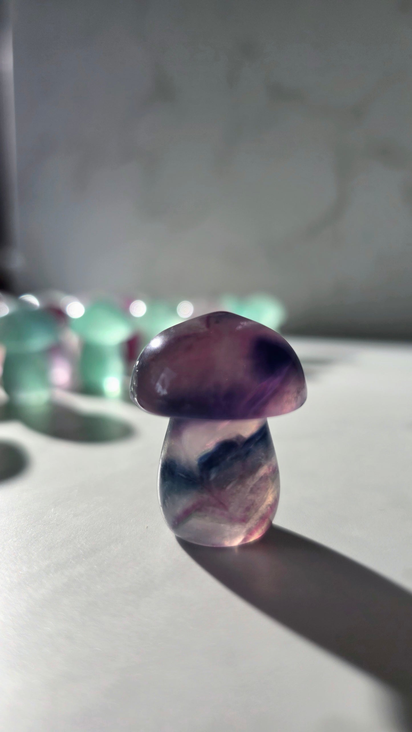 Fluorit Pilze (verschiedene Farben)