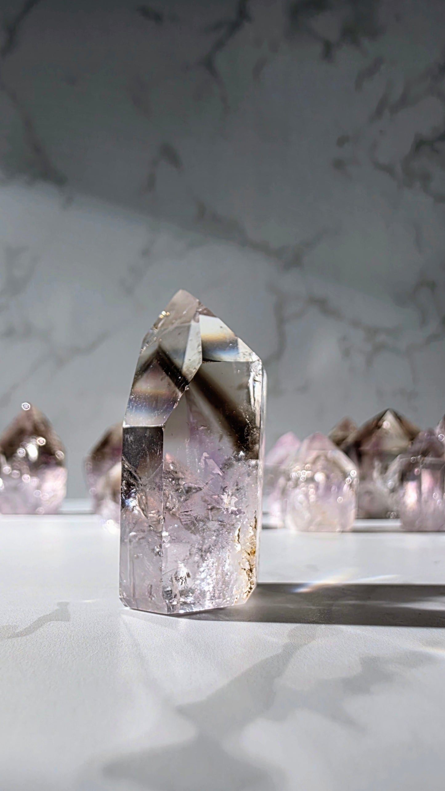 Amethyst-Spitze mit Rauchquarz & Phantom – Extra Qualität (Brasilien)