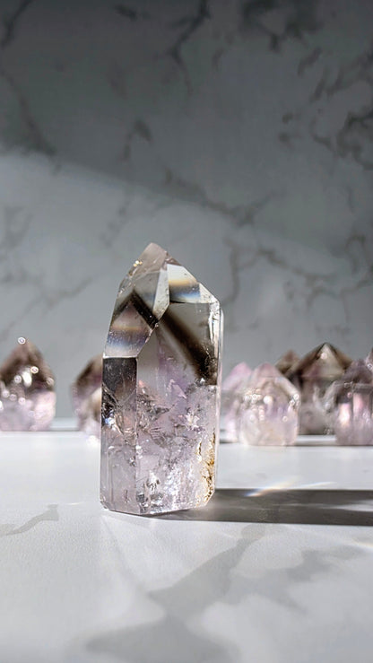 Amethyst-Spitze mit Rauchquarz & Phantom – Extra Qualität (Brasilien)