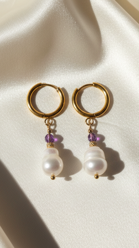 LAVENDER PEARL · Süßwasserperlen & Amethyst