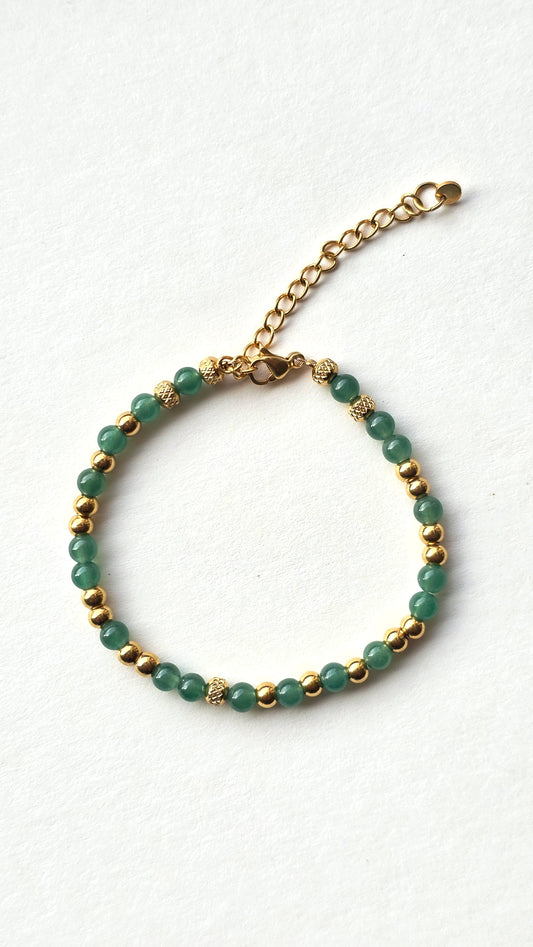 „Green Harmony“ – Grüner Aventurin Armband • 4 mm