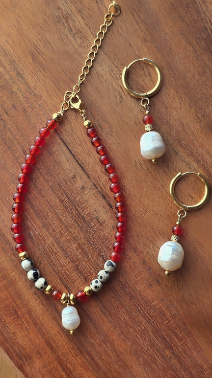 NEW YEAR FOCUS · Karneol, Dalmatiner Jaspis & Süßwasserperle