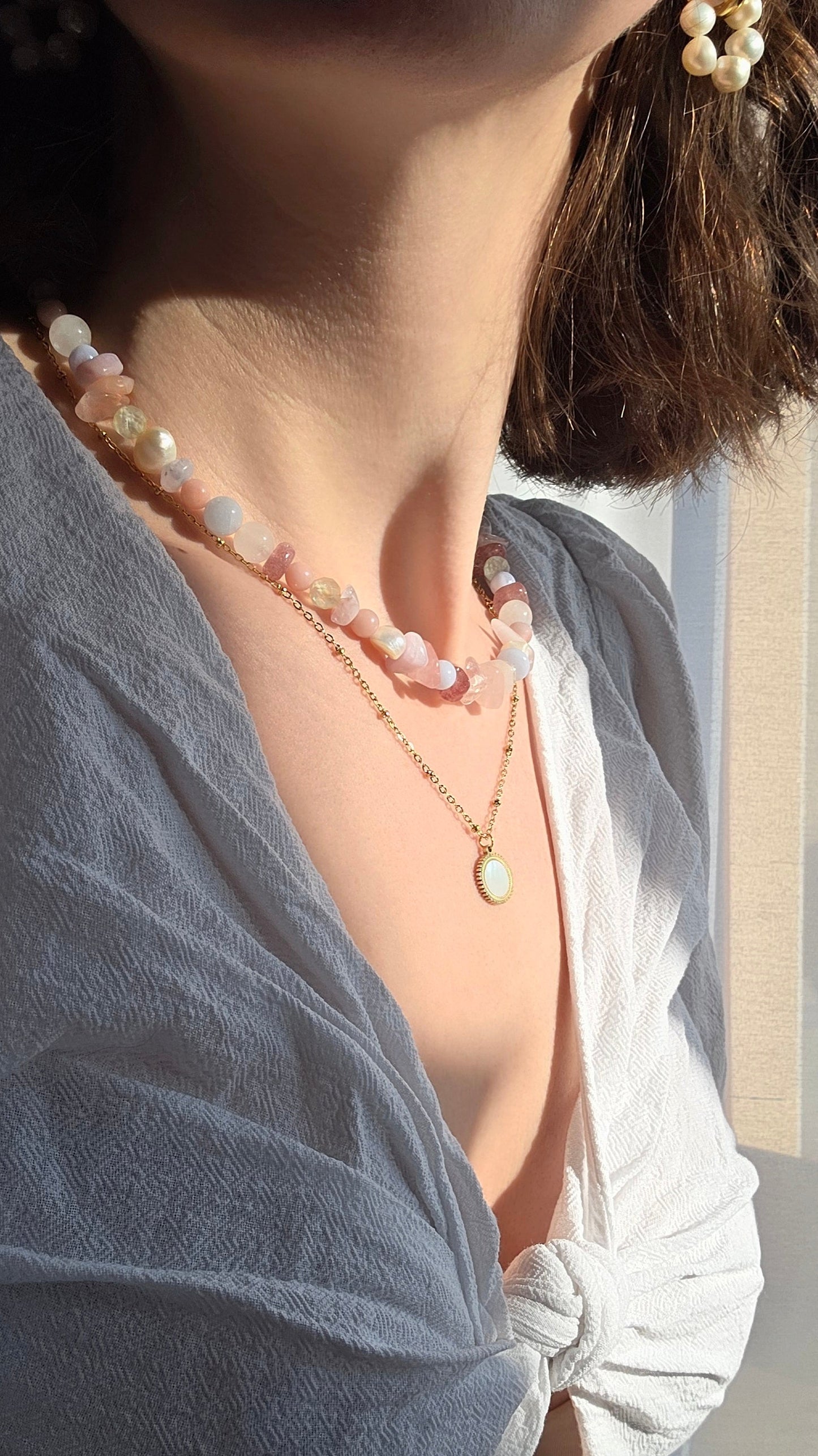 SOFT BLOOM · Multicolor Edelsteinkette