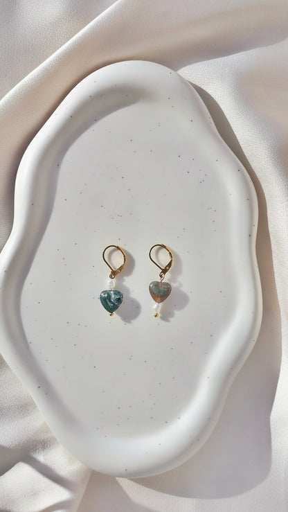 MOSS HEART · Edelsteinohrringe