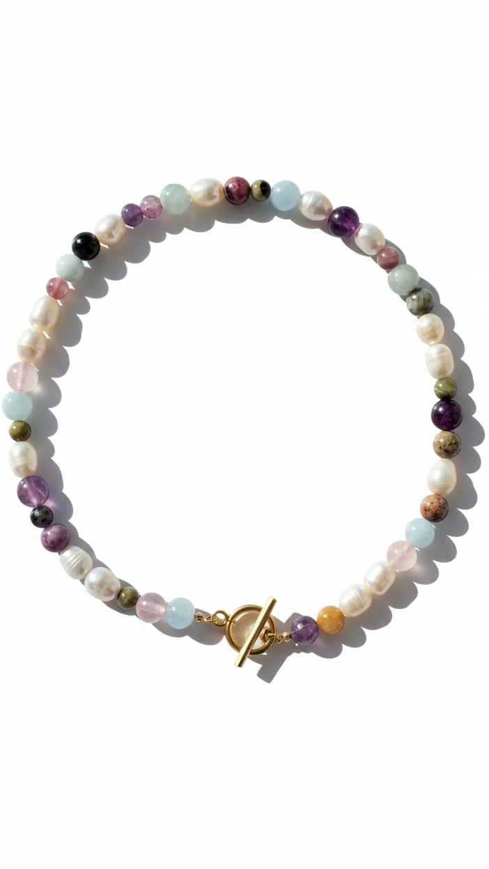 CONNECTION 𖦹 Multicolor Edelsteinkette