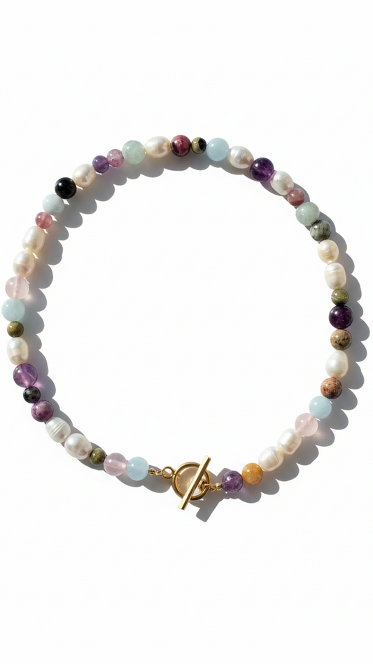 CONNECTION  · Multicolor Edelsteinkette