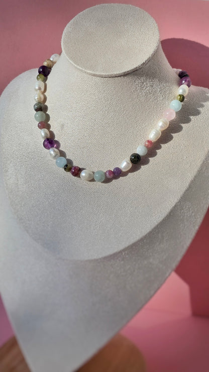 CONNECTION 𖦹 Multicolor Edelsteinkette
