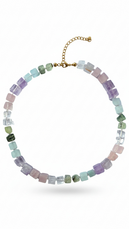 EDGY ICE 𖦹 Multicolor Edelsteinkette