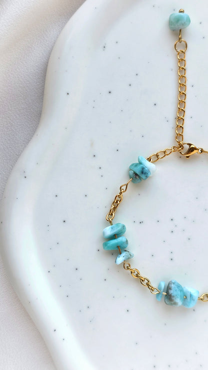 DEEP BLUE 𖦹 Larimar Armband